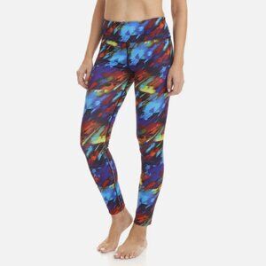 Athleta Leggings Color-burst Sonar Tights Multi-colored Pocket Length 27" Med